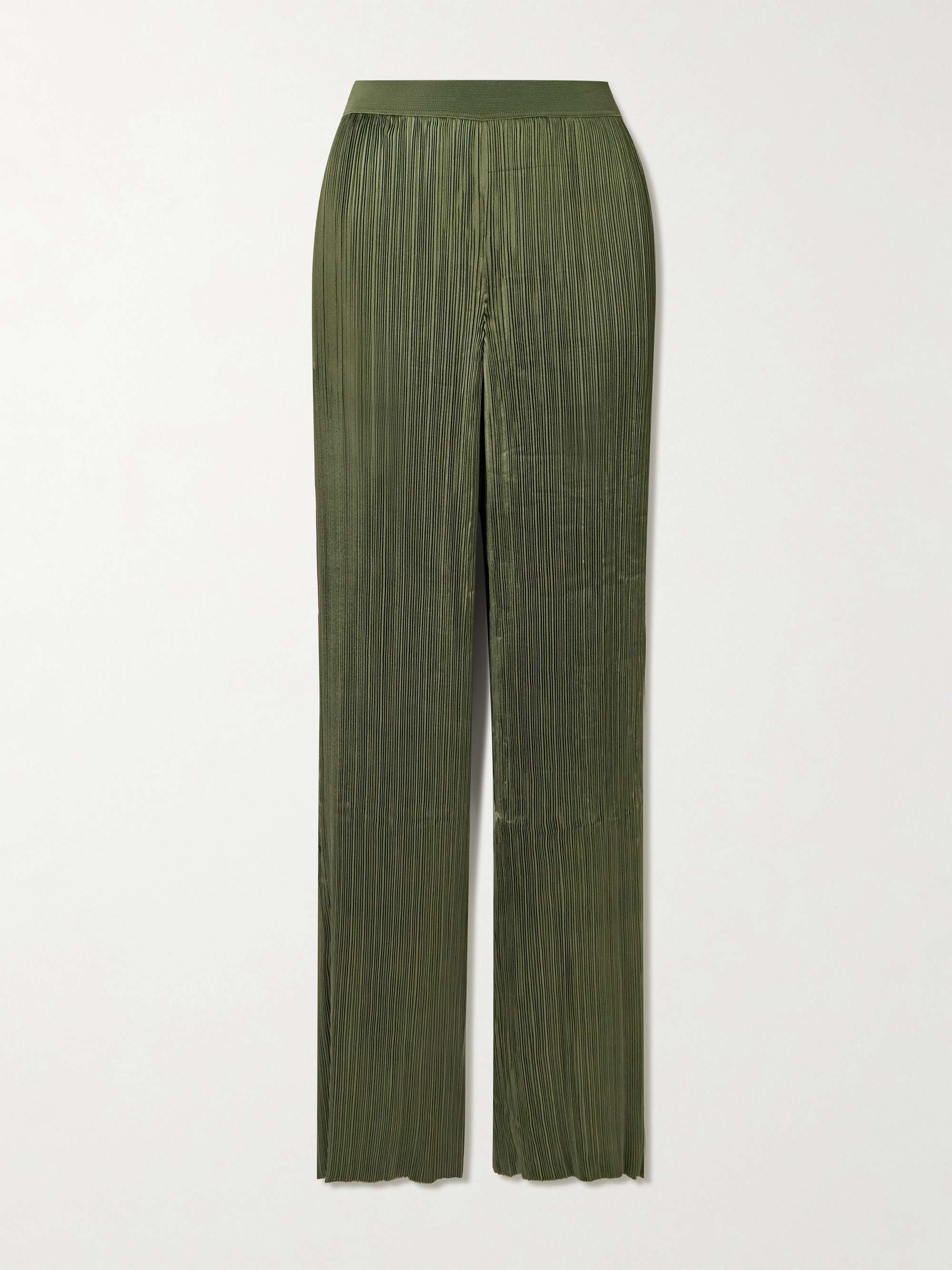 Amber Pliss&amp;eacute;-Satin Wide-Leg Pants