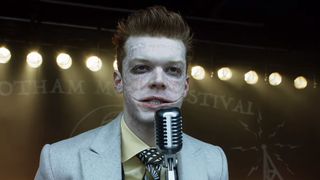 Jerome Velaska talking into microphone during Gotham Music Festival in Gotham. 