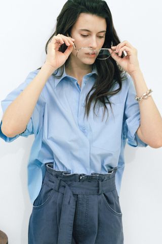 ZARA, Poplin Pocket Shirt