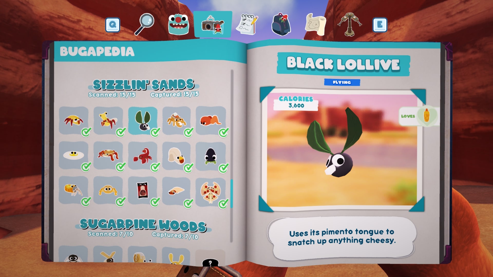 Bugsnax Bugapedia: Black Lollive