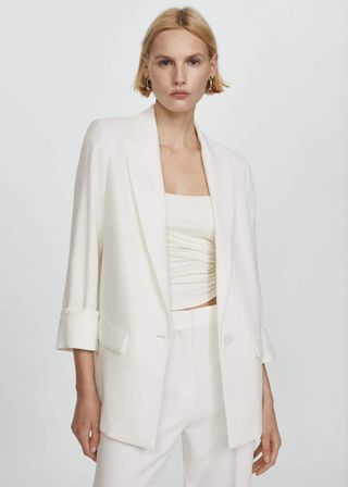 Tailored Jacket With Turn-Down Sleeves - Women