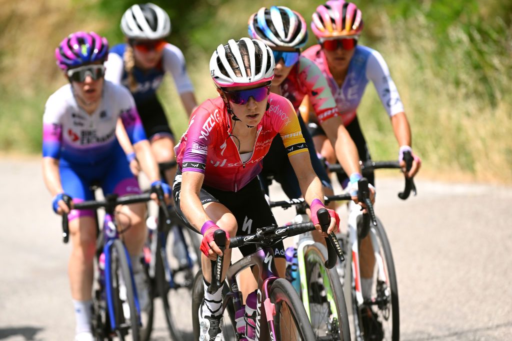 CESENA ITALY JULY 04 Niamh FisherBlack of New Zealand and Team SD Worx competes during the 33rd Giro dItalia Donne 2022 Stage 4 a 1209km stage from Cesena Torinese to Cesena Torinese GiroDonne UCIWWT on July 04 2022 in Cesena Italy Photo by Dario BelingheriGetty Images