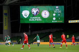 A general view of the scoreboard in Dublin