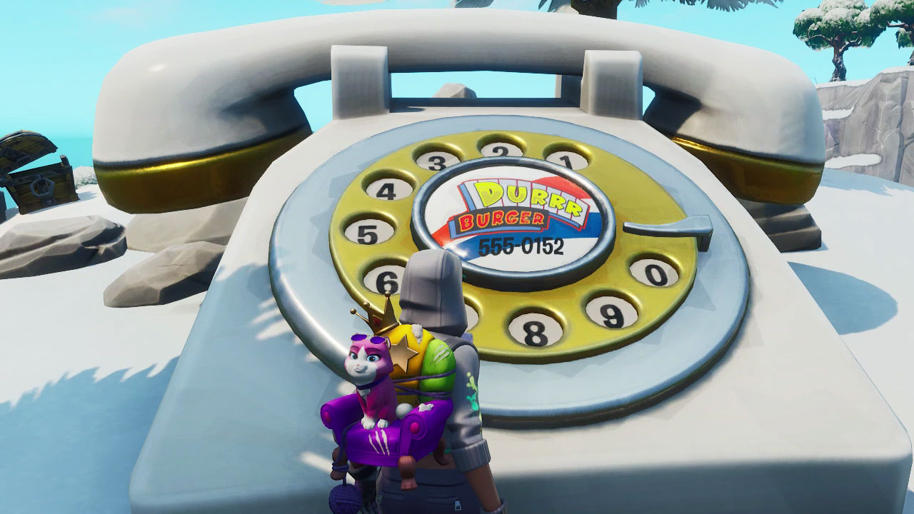 fortnite telephones how to dial the durrr burger and pizza pit numbers on the big telephones in fortnite gamesradar - pizza place phone number fortnite