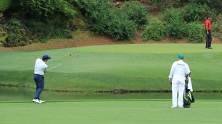 Francesco Molinari on the 12th hole during the final round of the 2019 Masters