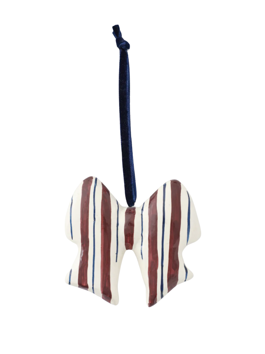 Hand Painted Spot Bow Papier-Mache Decoration