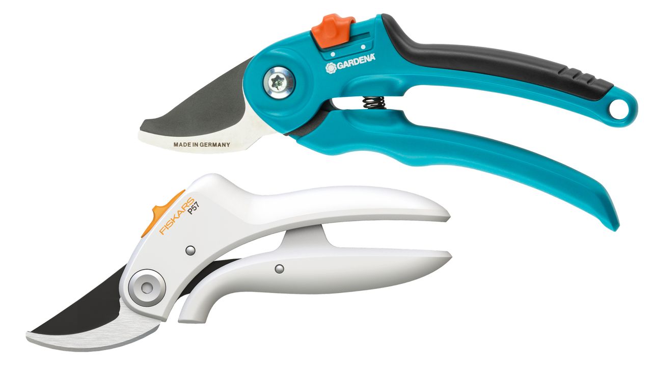 GARDENA GARDEN SECATEURS B/S-M vs FISKARS PRUNER BYPASS P57