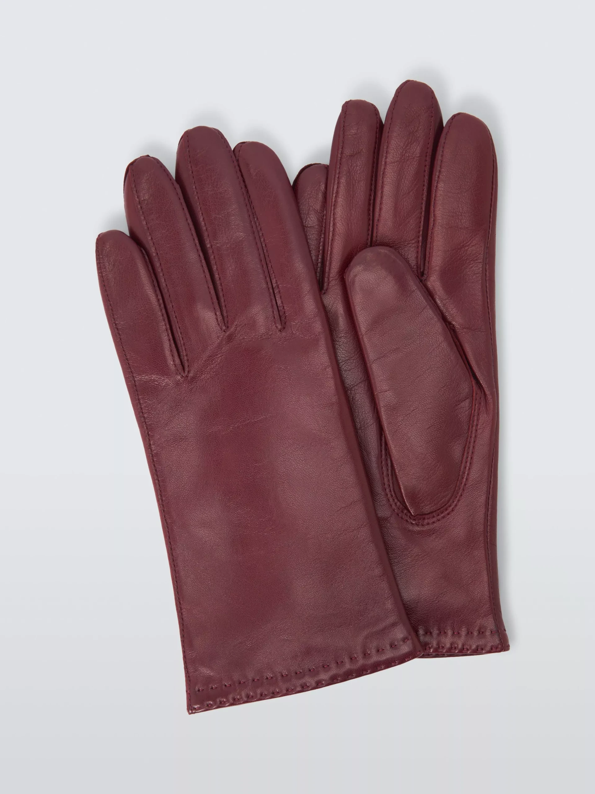John Lewis Cashmere Lined Leather Gloves, Black