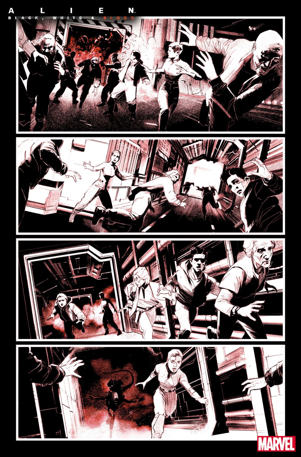 Alien: Black, White, &amp; Blood #1 interior art
