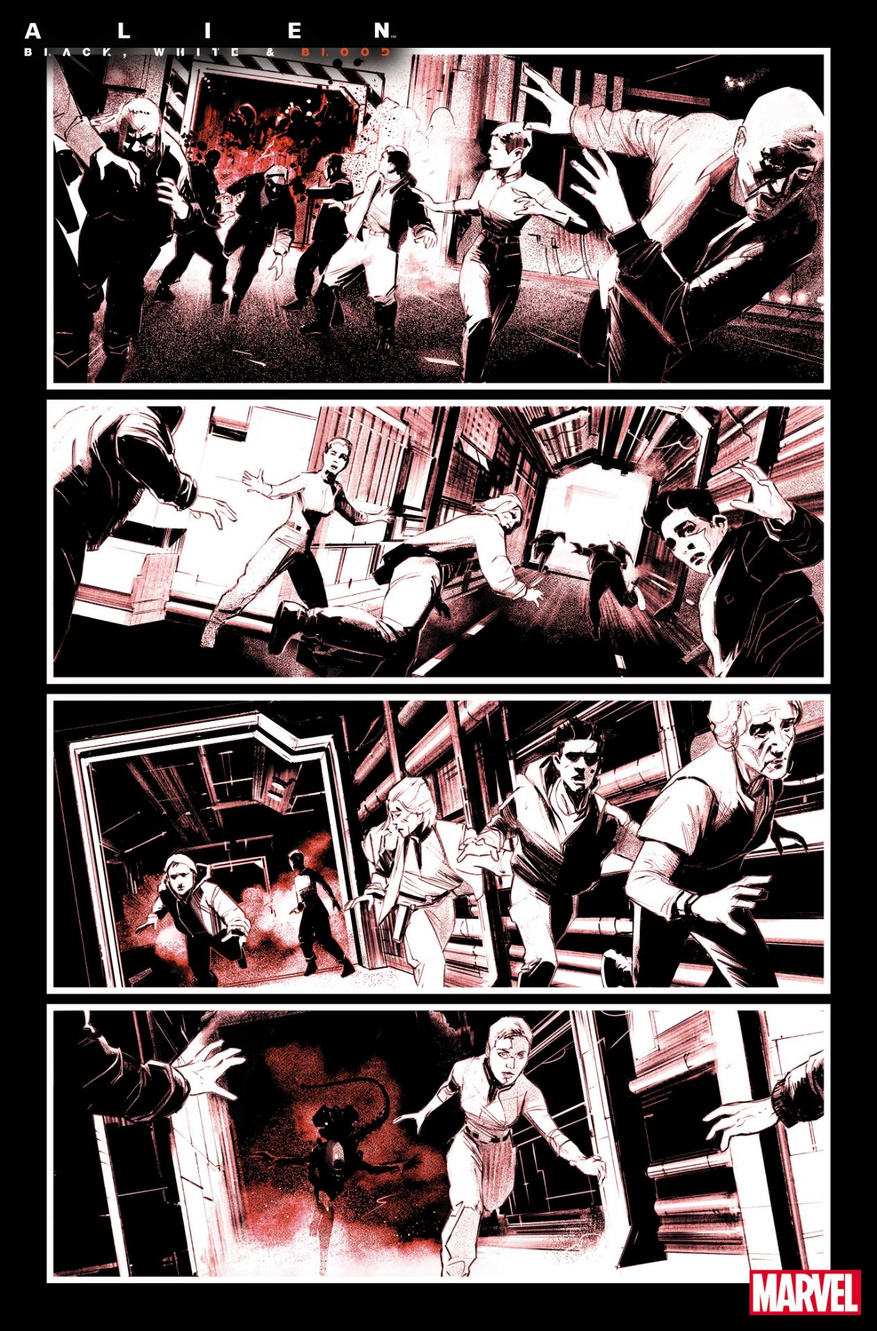 Alien: Black, White, &amp; Blood #1 interior art