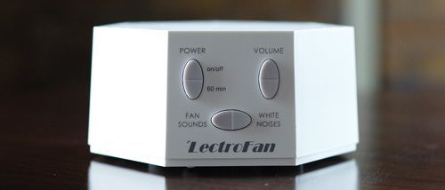 The Lectro Fan White Noise Machine on a table