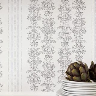 mcgee and co floral and stripe wallpaper