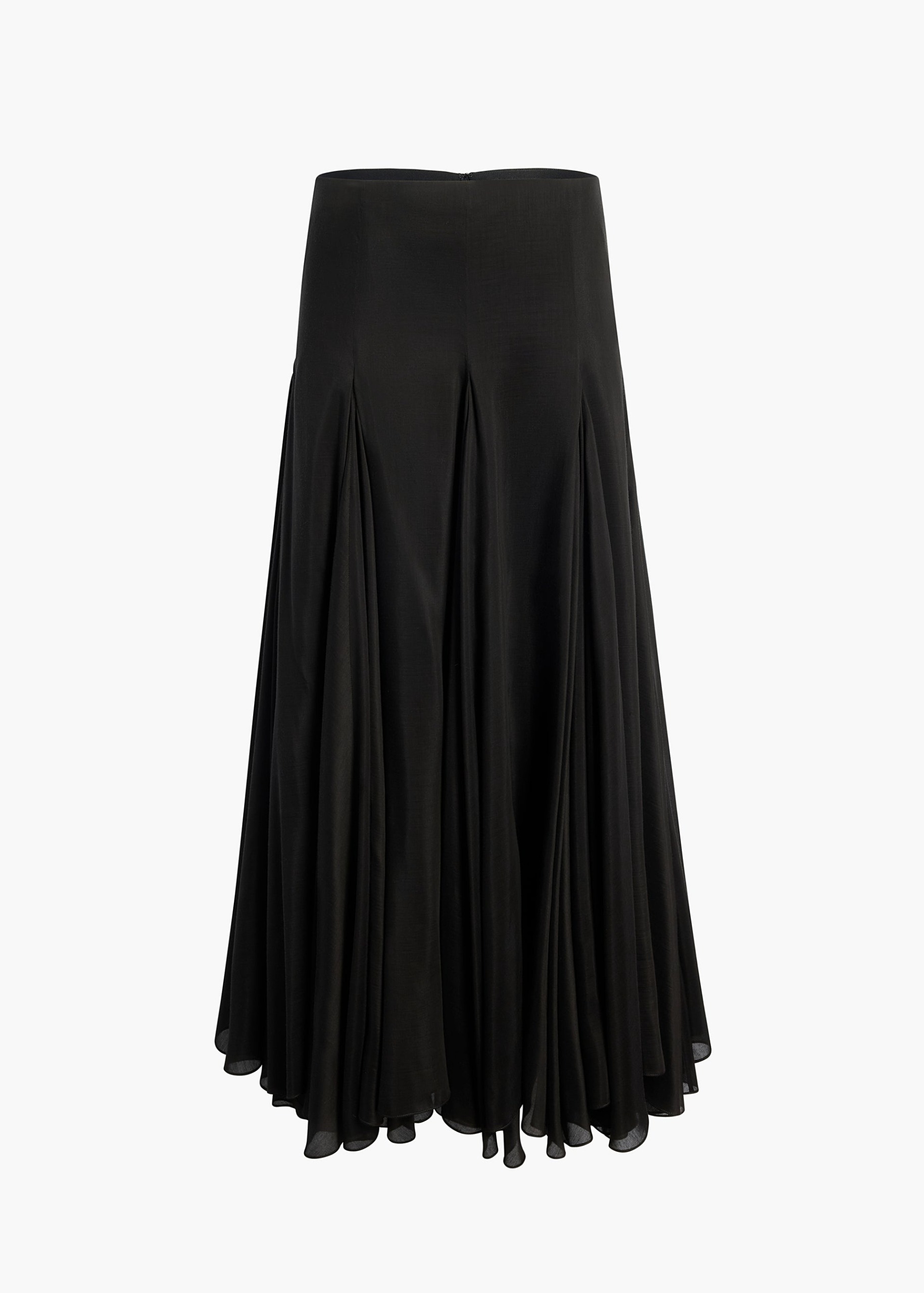 Coda Skirt in Black Silk Blend - 0 / Black / 80%lyocell,20%silk