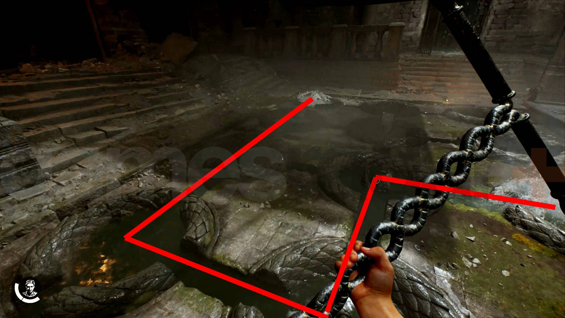 Indiana Jones serpent water puzzle