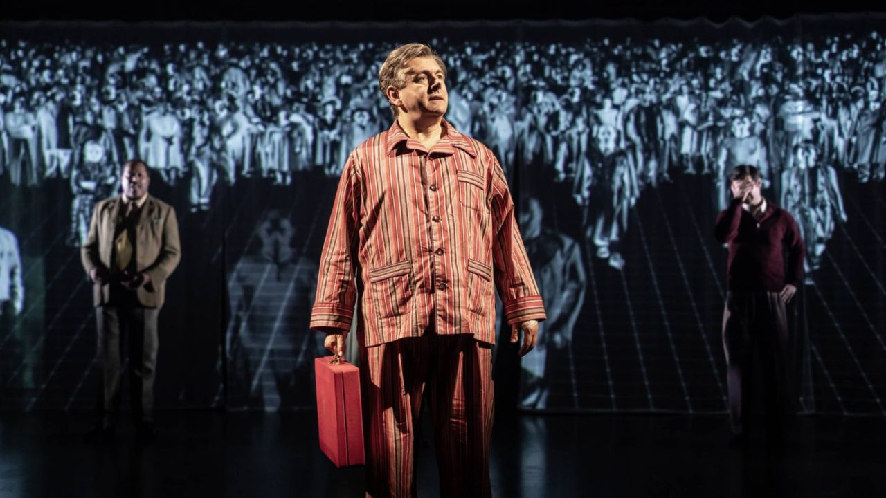 Michael Sheen on stage as Aneurin Bevan in Nye at the National&#039;s Olivier Theatre in London