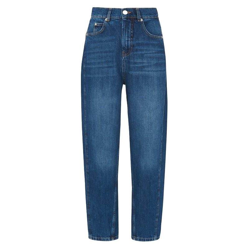 Whistled barrel leg jeans