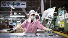 Worker in a Japanese factory