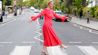 Duchess Sophie walks across the Abbey Road zebra crossing