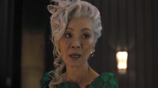 Madame Morrible intimidating Glinda in Wicked: For Good