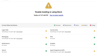 Slack status page