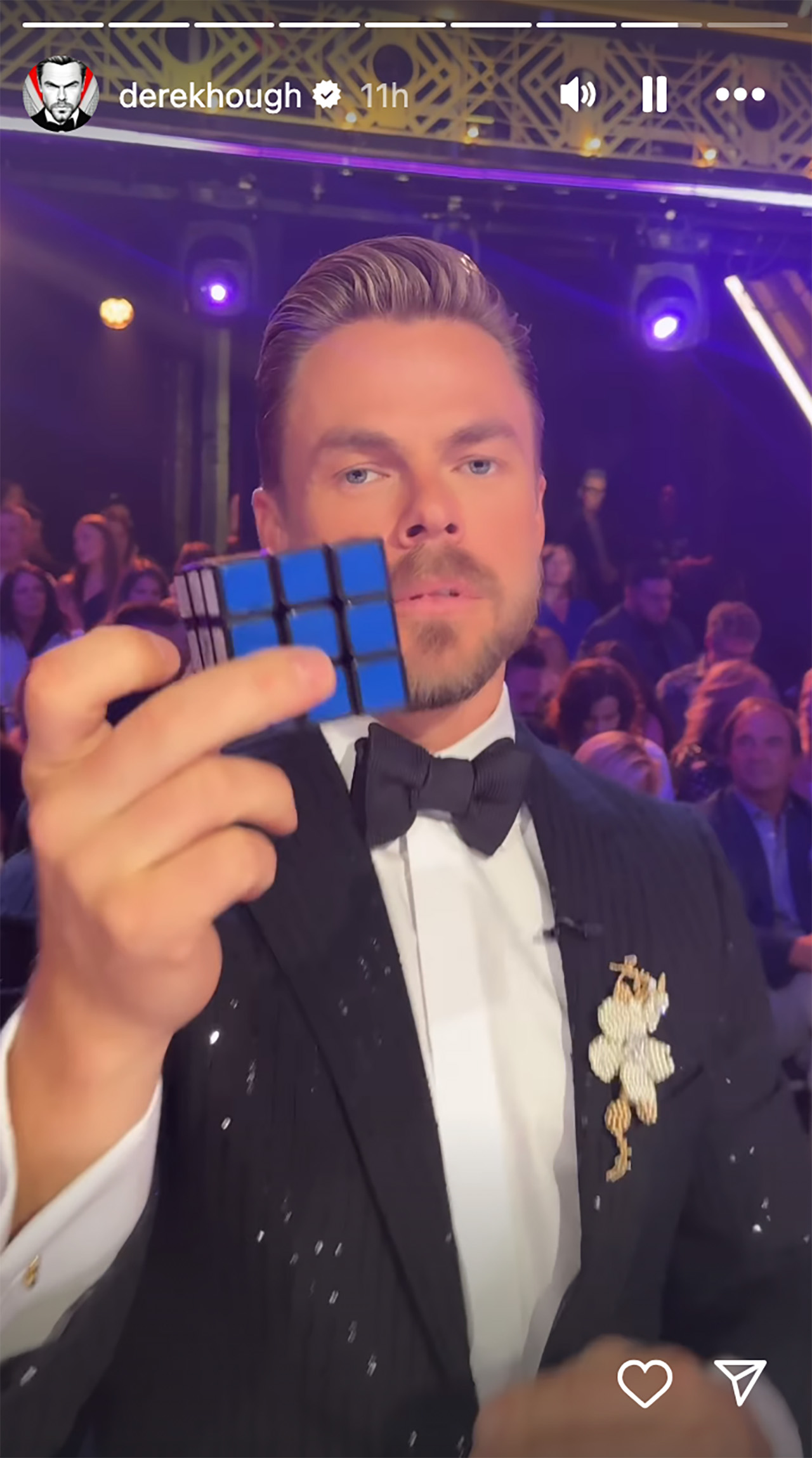 Screenshot from video of Derek Hough behind the scenes on DWTS.