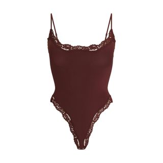 Skims, Fits Everybody Lace Cami Bodysuit | Oxblood