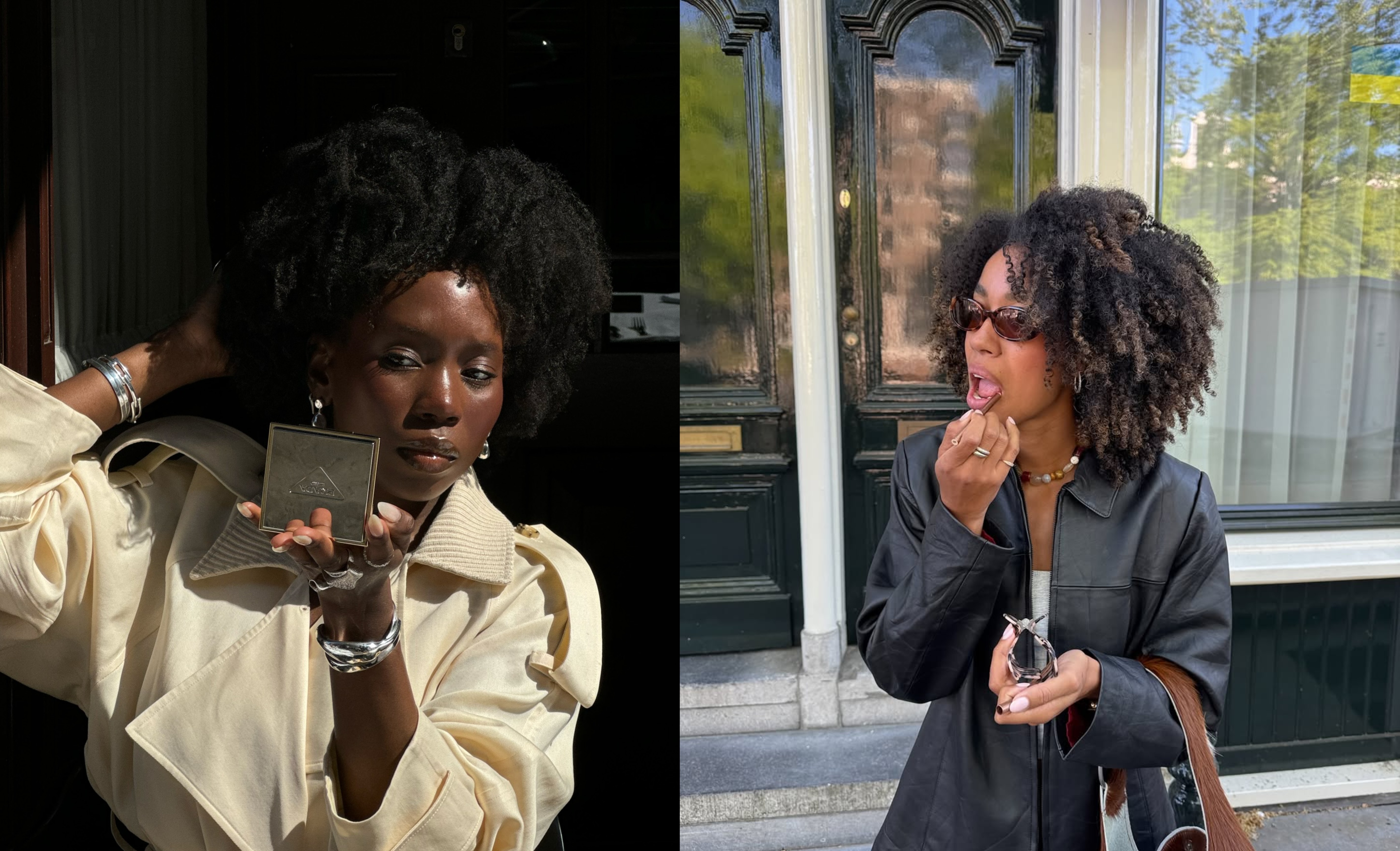 Collage of women with natural hair.
