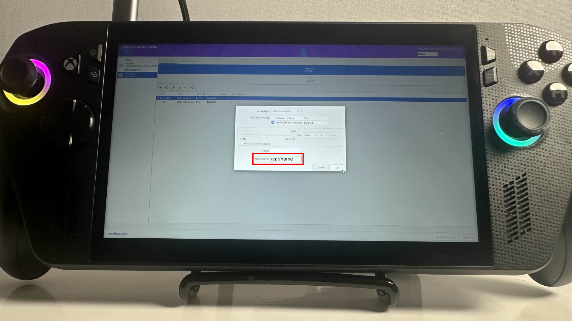 Bazzite dual boot process