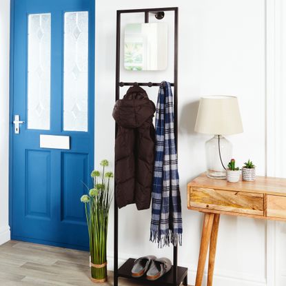 Aldi Hallway Mirror and Pegs near front door entrance