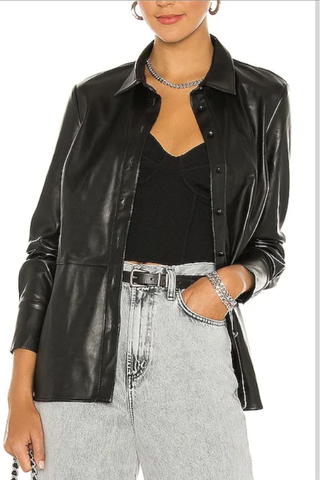 Faux Leather Shirt