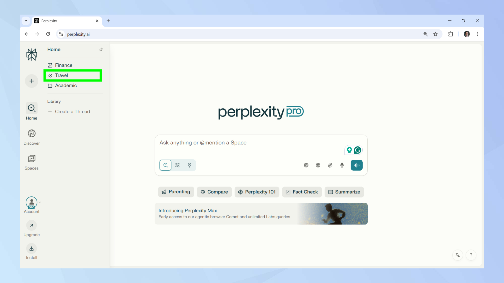 Perplexity Travel