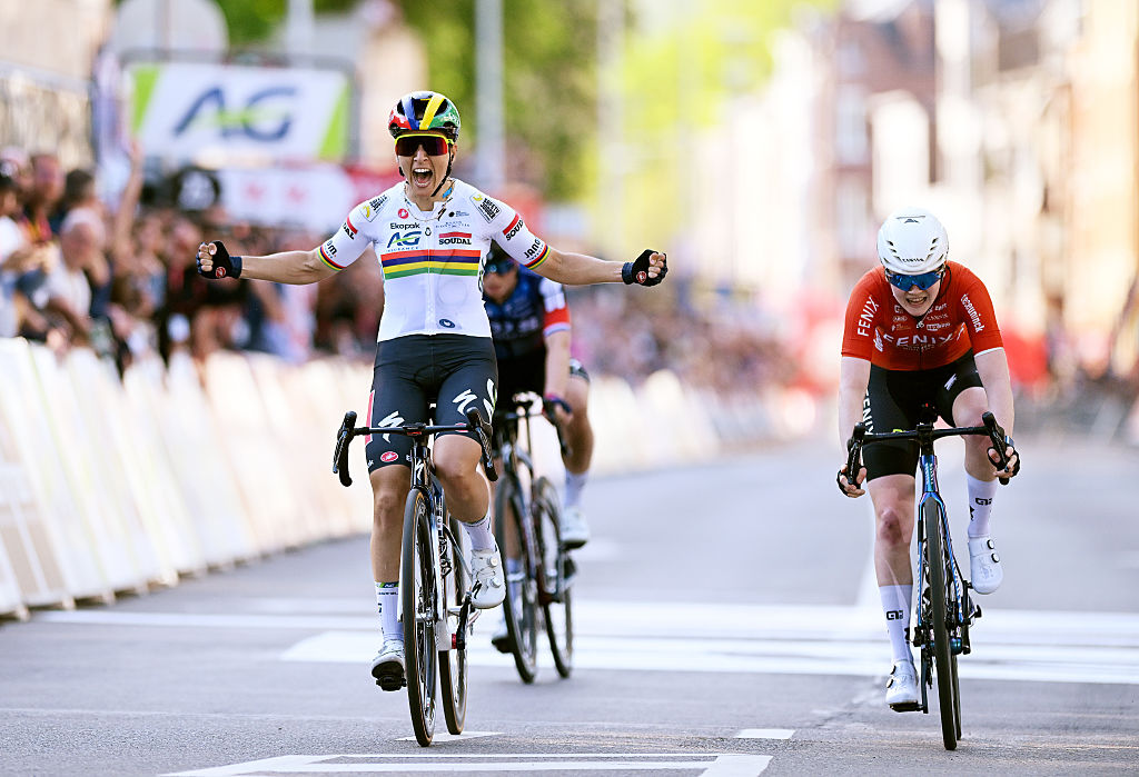2025 Li&egrave;ge-Bastogne-Li&egrave;ge Femmes: Kim Le Court-Pienaar claims the winLIEGE BELGIUM APRIL 24 EDITORS NOTE Alternate crop LR Grace Brown of Australia and Team FDJ Suez celebrates at finish line as race winner ahead of Elisa Longo Borghini of Italy and Team Lidl Trek during the 8th Liege Bastogne Liege Femmes 2024 a 1529km one day race from Bastogne to Liege UCIWWT on April 24 2024 in Liege Belgium Photo by Dario BelingheriGetty Images