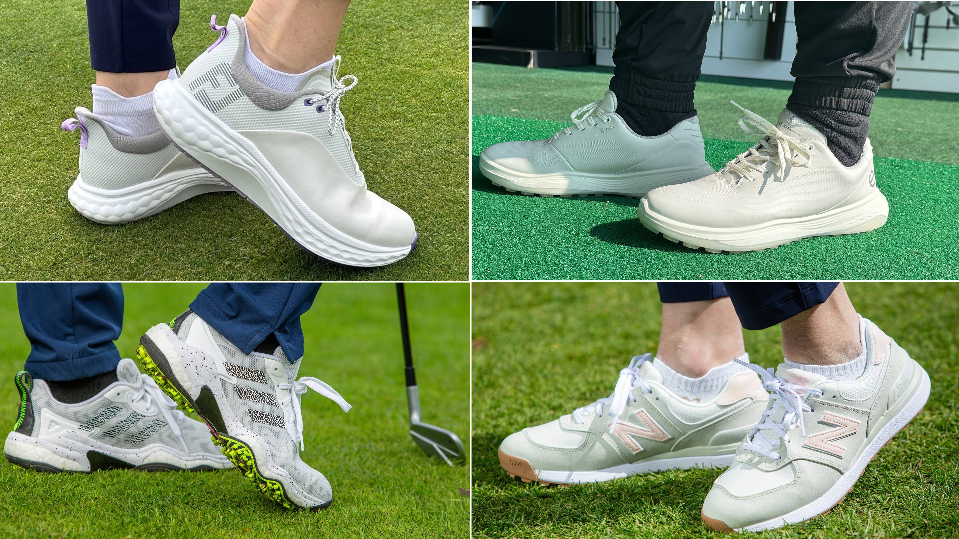 Various models of women's golf shoes