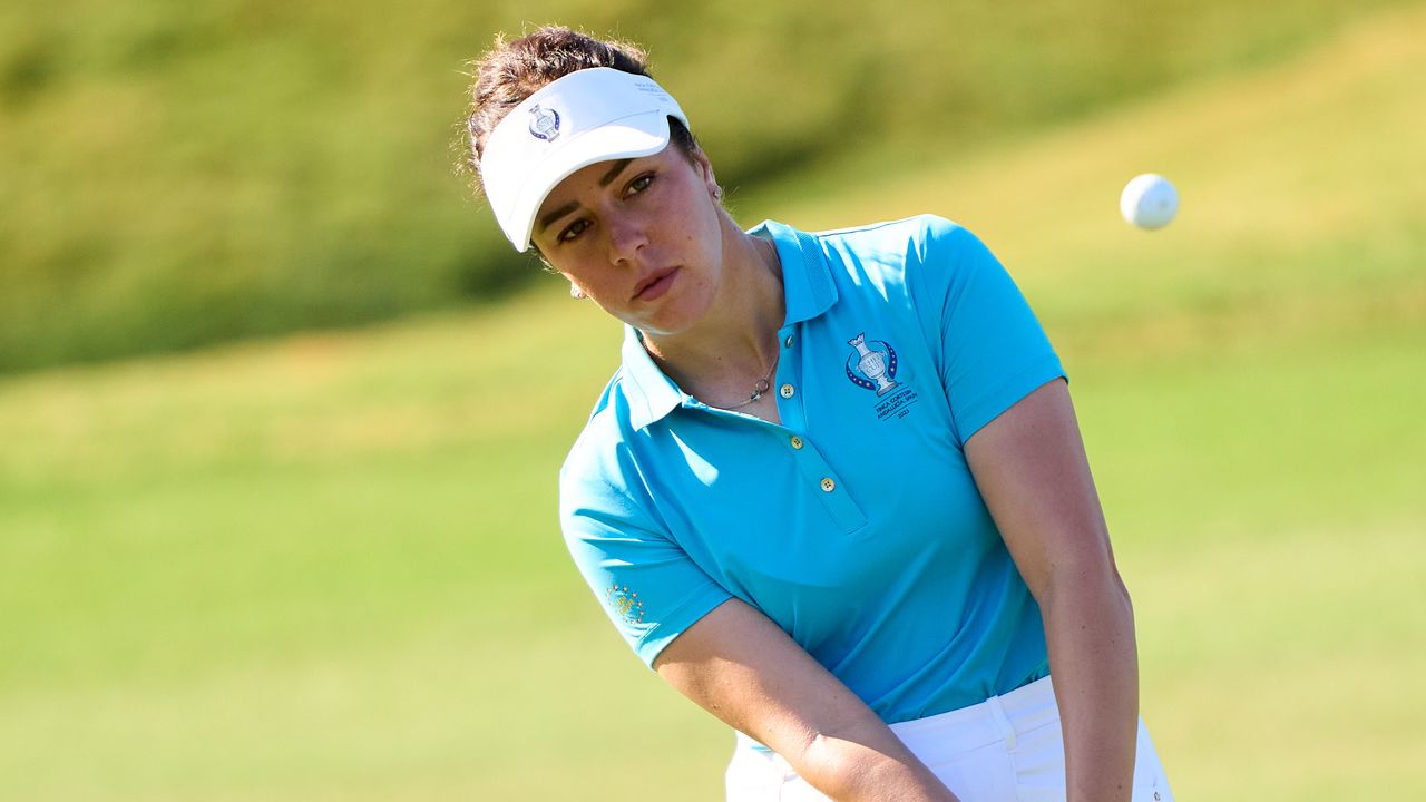 Georgia Hall during a practice round prior to the Solheim Cup at Finca Cortesin