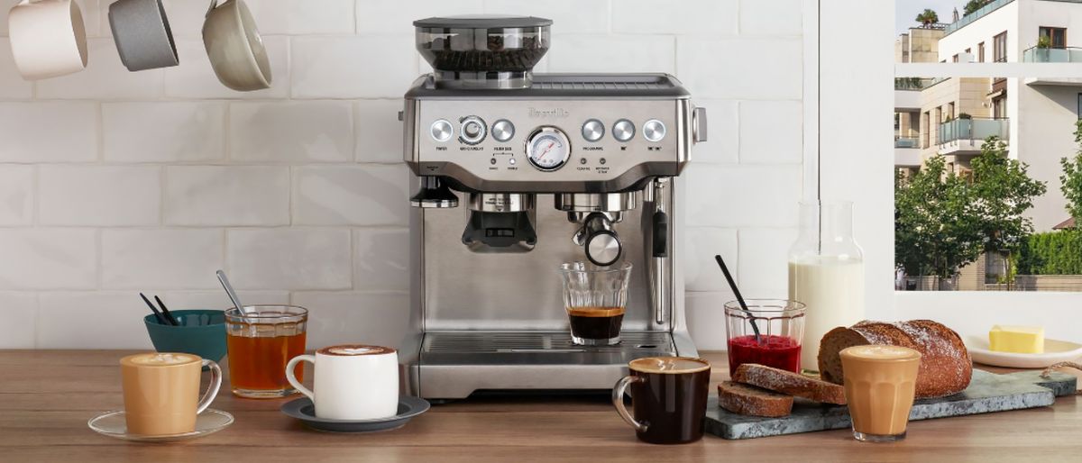 Breville Barista Express machine on kitchen counter