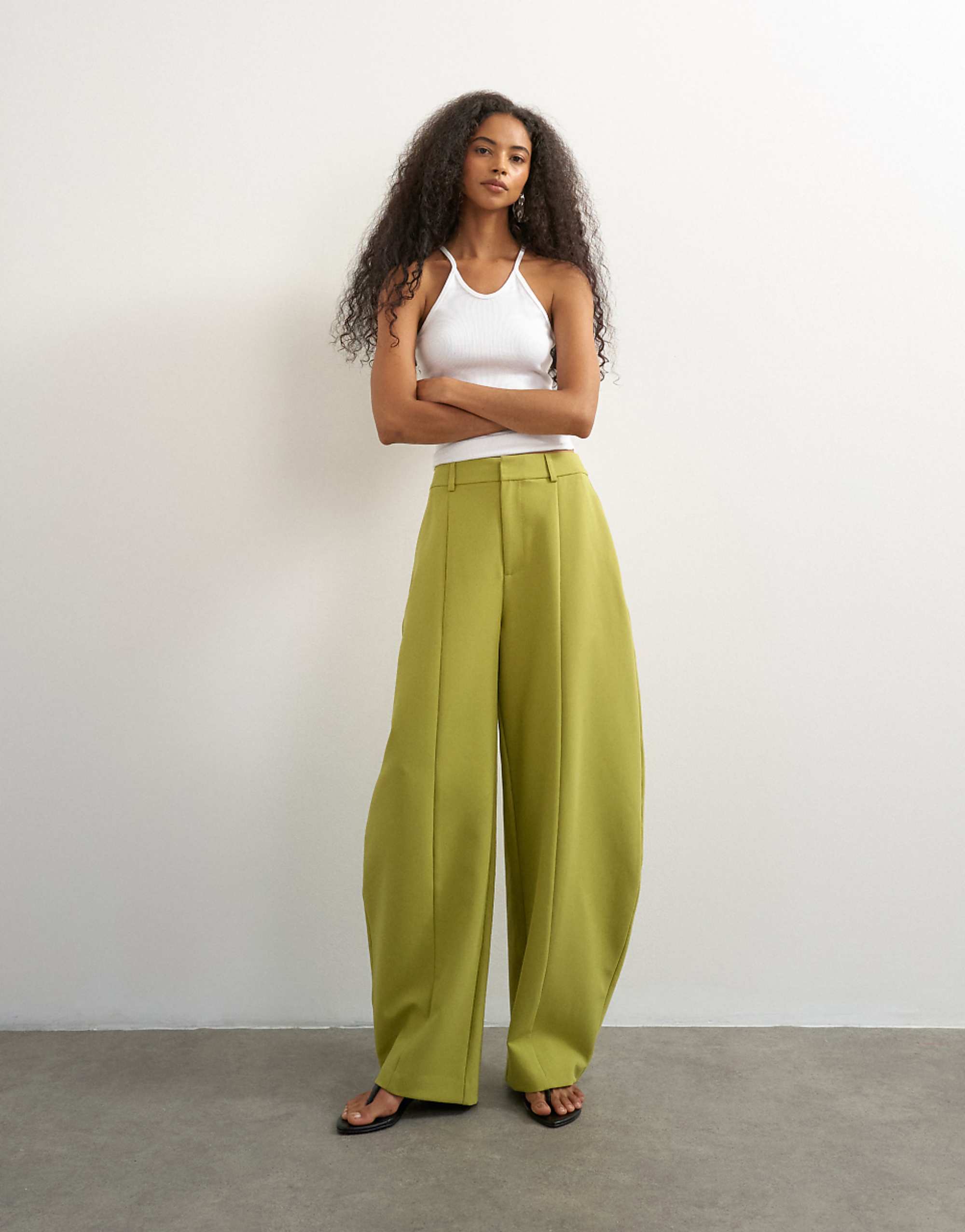 Topshop Co Ord Barrel Trousers in Olive