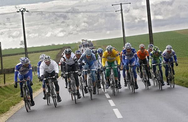 Hushovd made the front split when the peloton broke up in the cross winds.