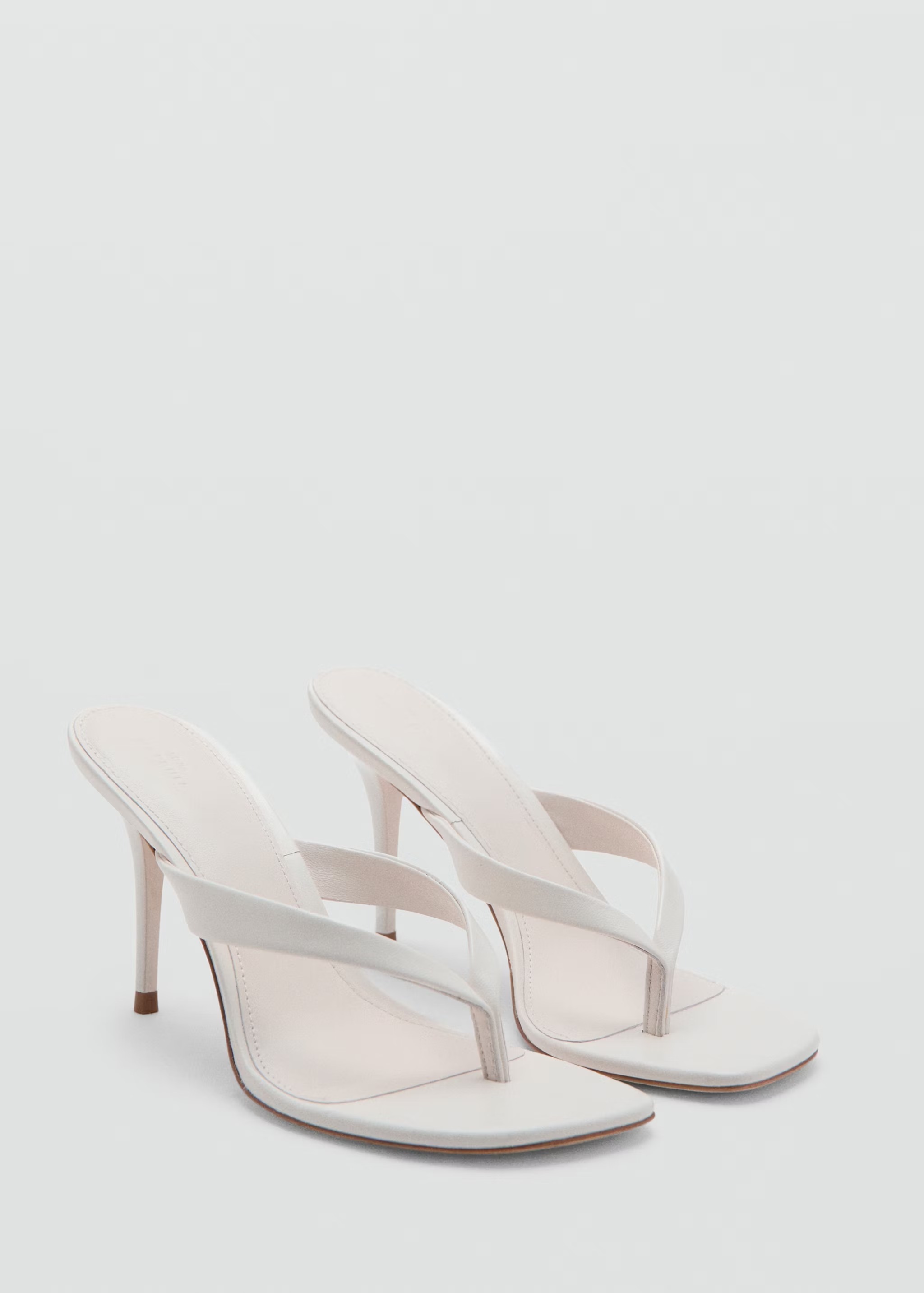 MANGO, Heeled Leather Sandals With Straps