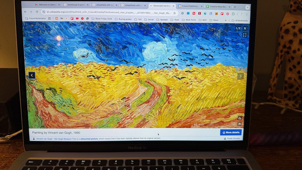 Vincent van Gough's The Scarecrows, as displayed on the Samsung Frame TV.