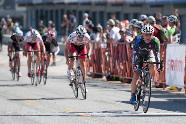 Logan Loader (Exergy) wins the field sprint with ease in the Sea Otter Criterium.