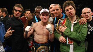 Oasis and Ricky Hatton in 2008