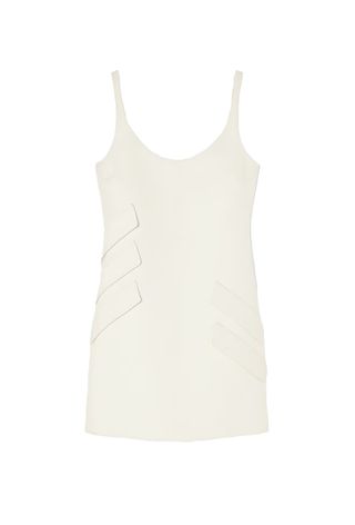 product shot of white versace tank dress