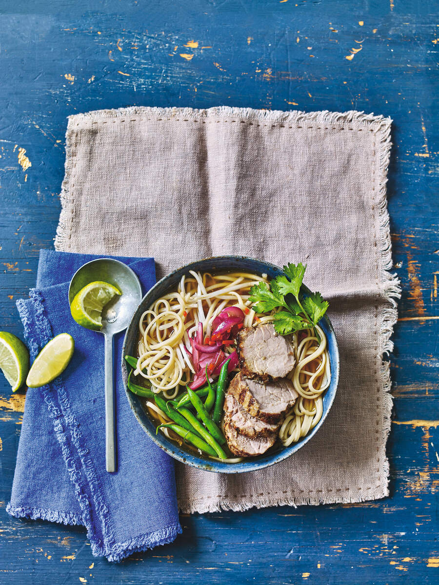 Chilli pork noodle bowl