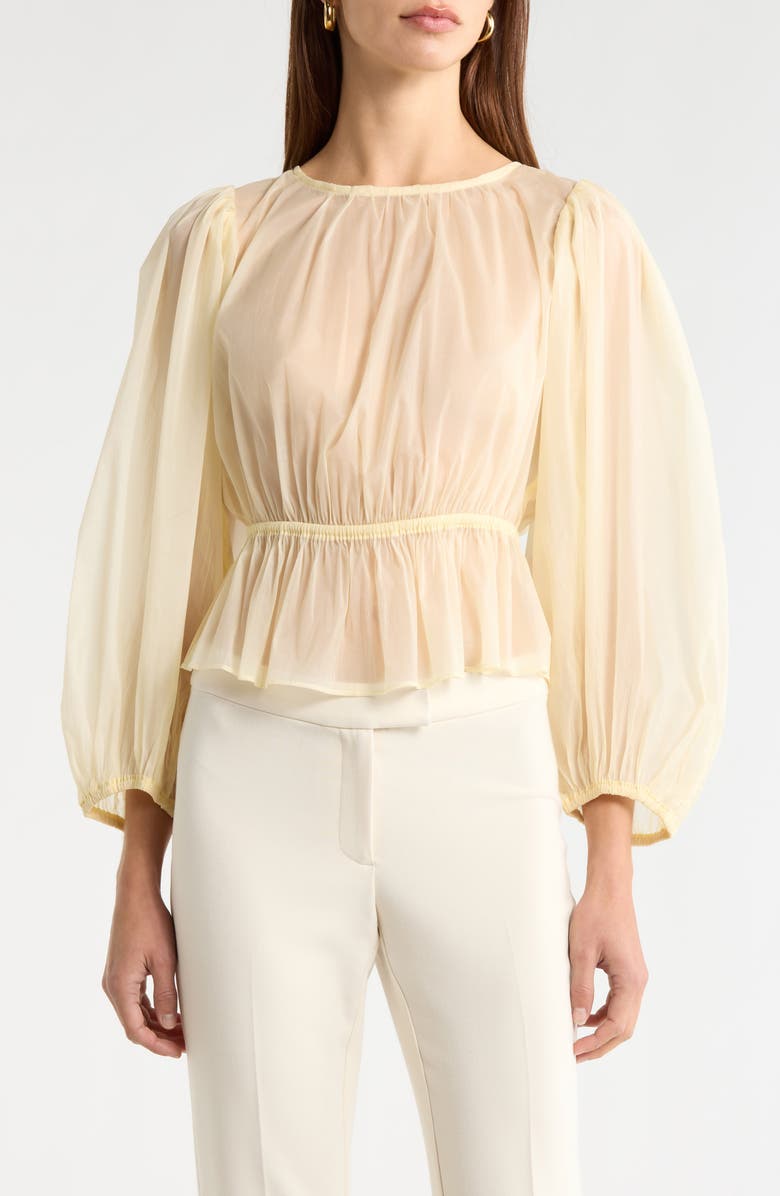 Amie Peplum Sheer Chiffon Top