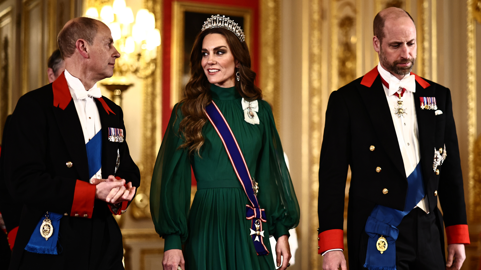 Princess Wales wears an Andrew Gn gown.