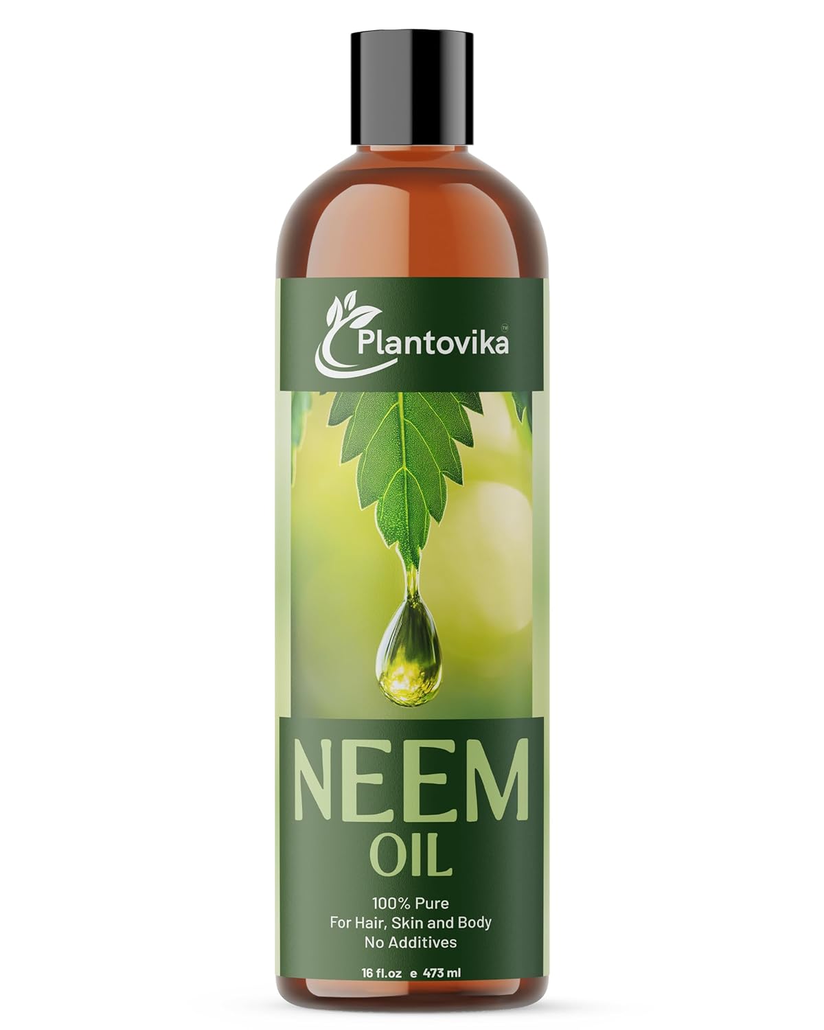 Plantovika Pure Neem Oil (16 Oz) - 100% Cold Pressed, All Natural Concentrate, Unrefined, Multipurpose, Seed Extract
