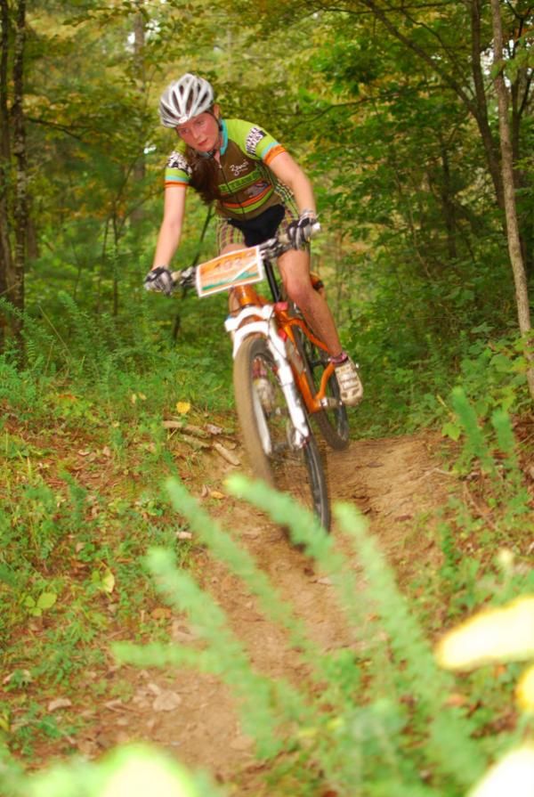 Vicki Barclay rides in the open women's race.