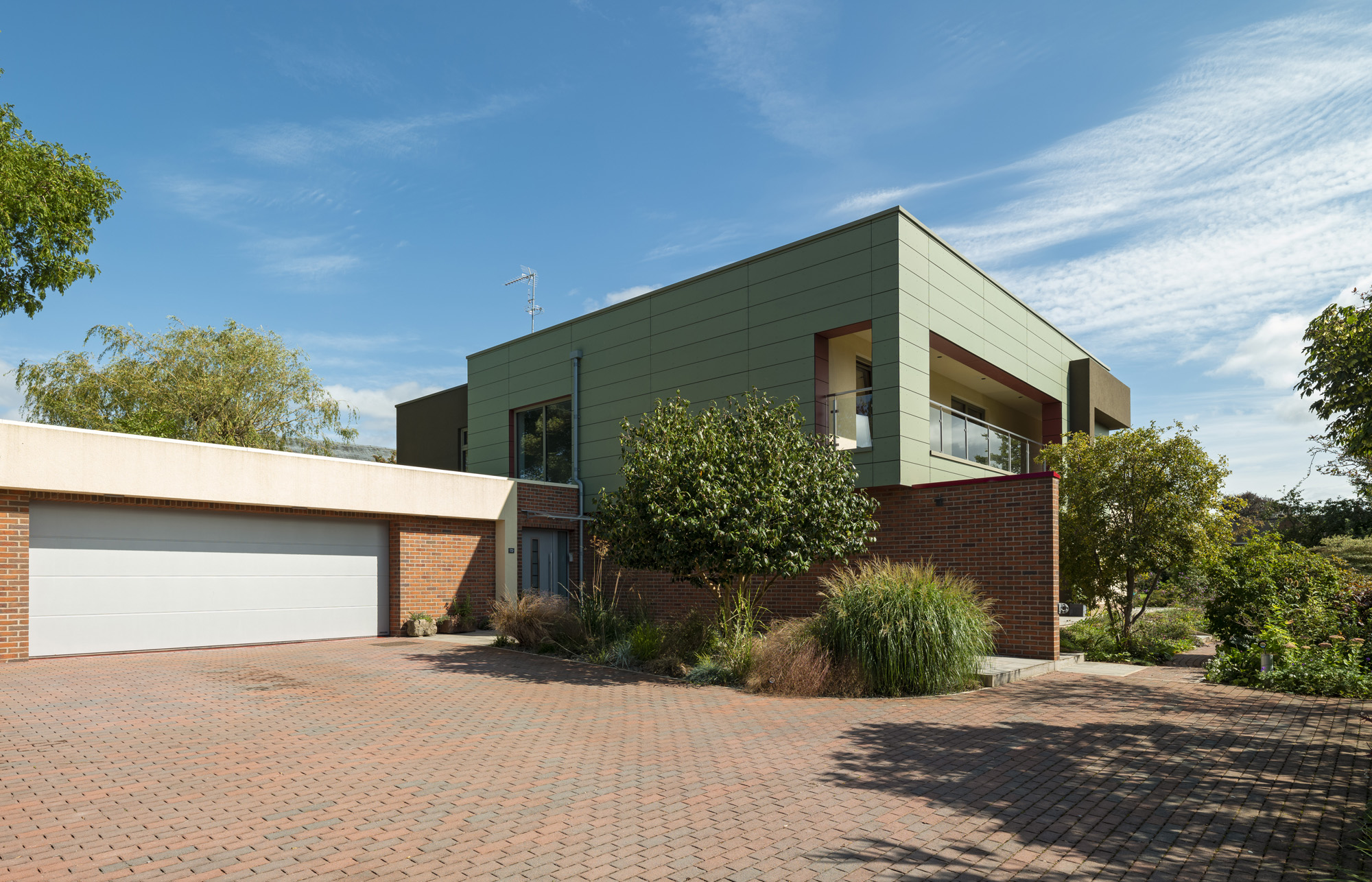 exterior of a modern eco self build home in Wales