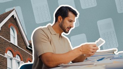 Mortgage overpayment calculator, man looking at bills