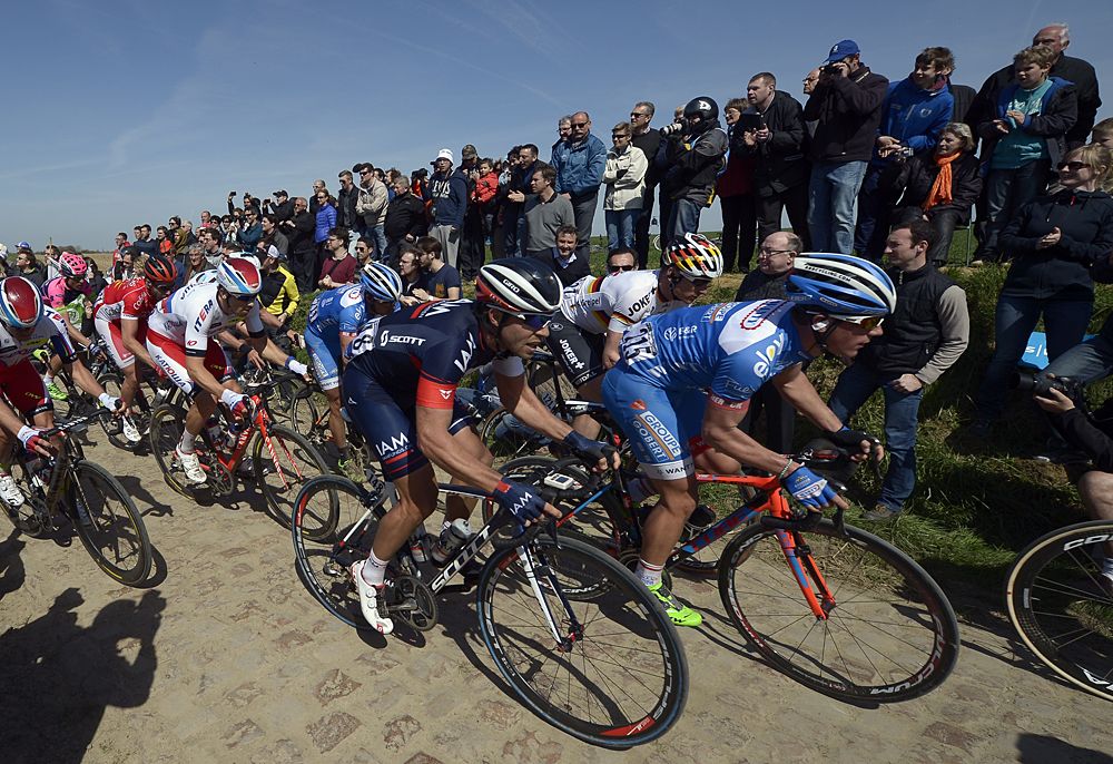 Cyclist ride during 113th edition of the Paris-Roubaix
